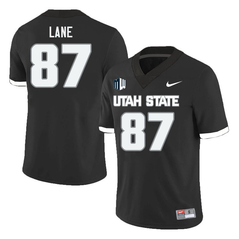 Utah State Aggies #87 Broc Lane College Football Jerseys Stitched Sale-Black